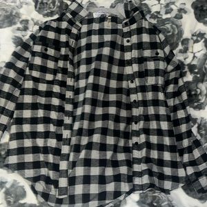 Gray and Black hooded shirt